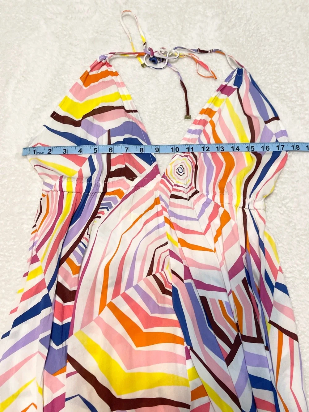 Kate Spade Geobrella Colorful Halter Maxi Dress Coverup Resort wear‎ Swim Beach